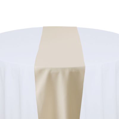 Beige Polyester Table Runner Rental