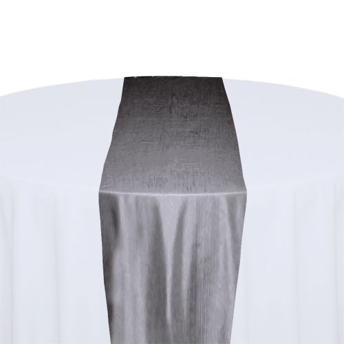 Silver Platinum Taffeta Table Runner Rental