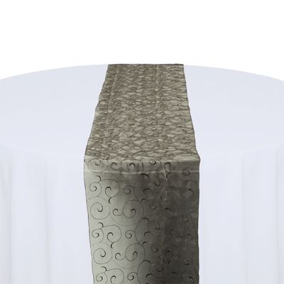 Black Organza Swirl Table Runner Rental