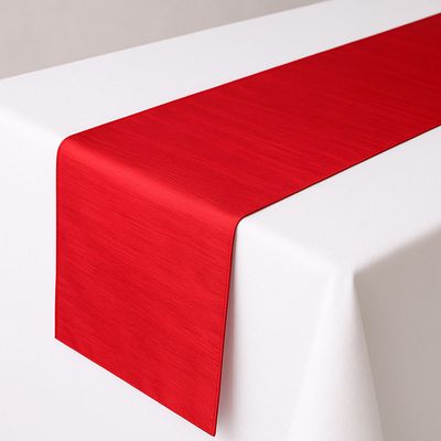 Apple Red Taffeta Table Runner Rental