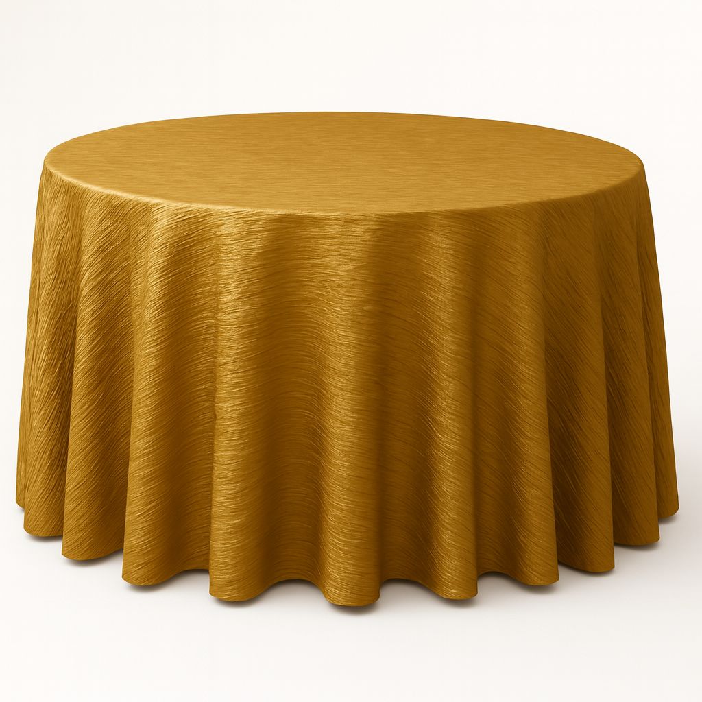 Gold Accordian Crinkle Taffeta Tablecloth Rentals
