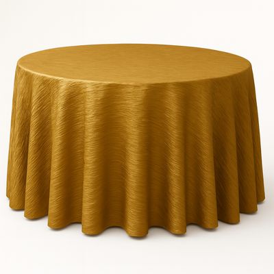 Gold Accordian Crinkle Taffeta Tablecloth Rentals