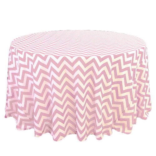 Pink and White Chevron Tablecloth Rentals