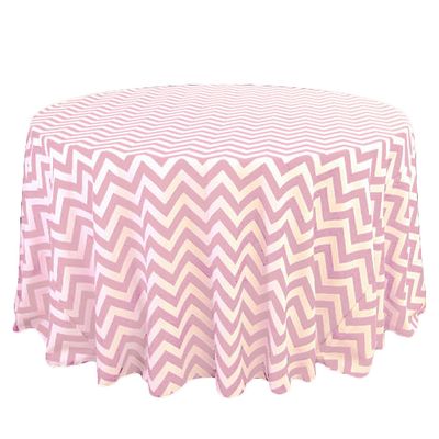 Pink and White Chevron Tablecloth Rentals