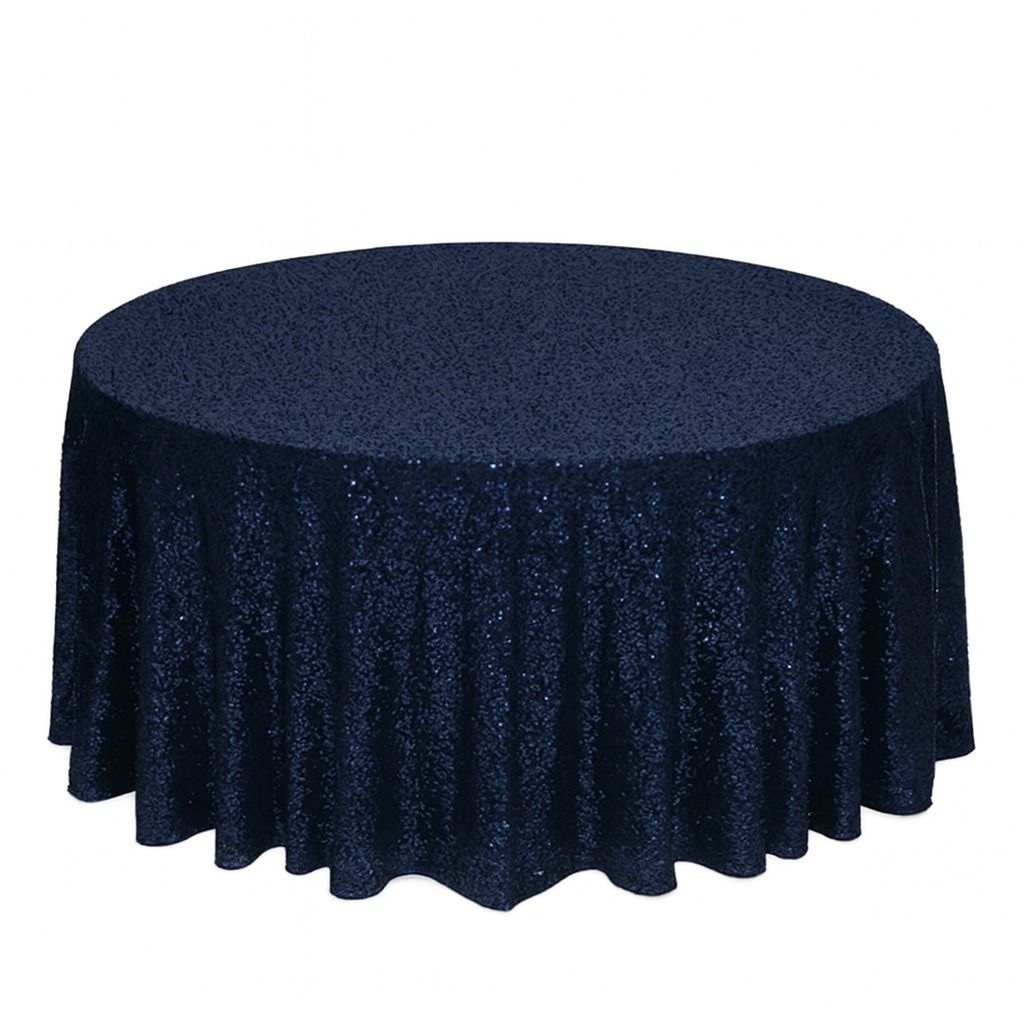 Navy Sequin Tablecloth Rentals - Mesh