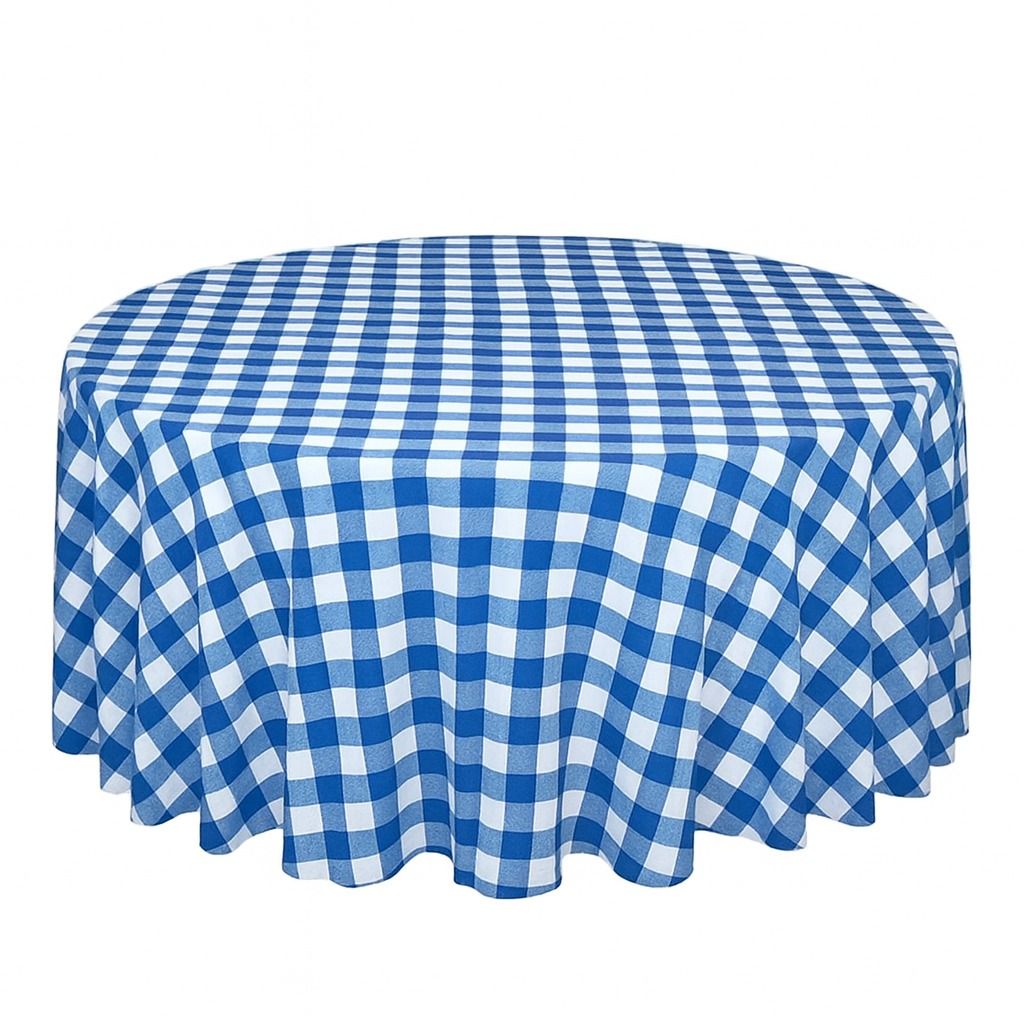 Royal Blue and White Checkered Tablecloth Rentals