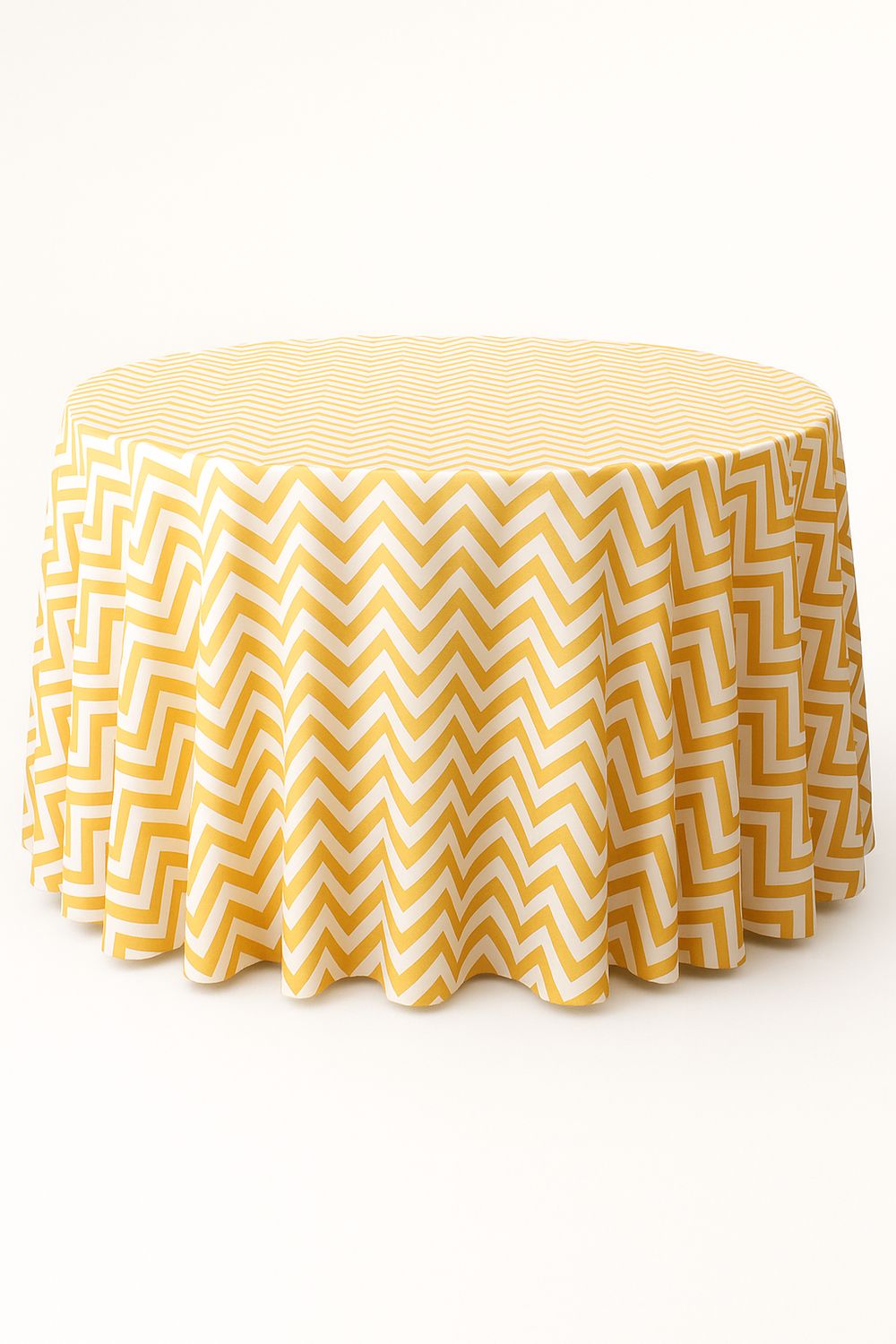 Gold and White Chevron Tablecloth Rentals