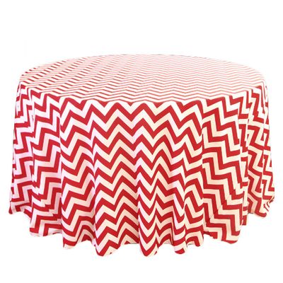 Red and White Chevron Tablecloth Rentals