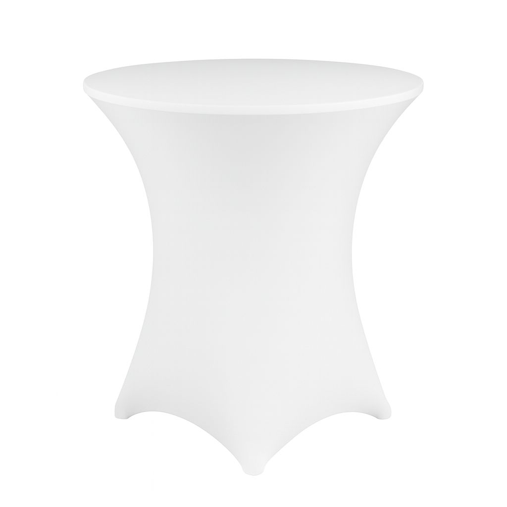 Form-Fitted White Spandex Tablecloth Rentals For Weddings &amp; Events - Shipped Nationwide