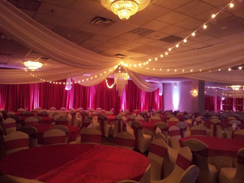 DIY Red Sateen Wall Draping - 12' Height - Per Foot