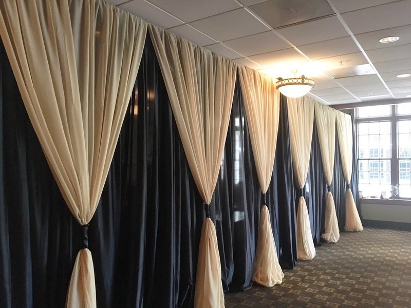 DIY Black Sateen Wall Draping -12' Height - Per Foot