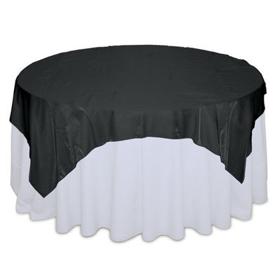 Black Organza Satin Table Overlay Rental Black Organza Satin Table Overlay Rental