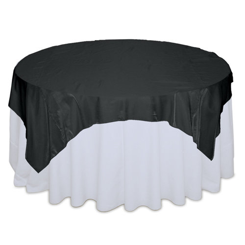 Black Organza Satin Table Overlay Rental Black Organza Satin Table Overlay Rental