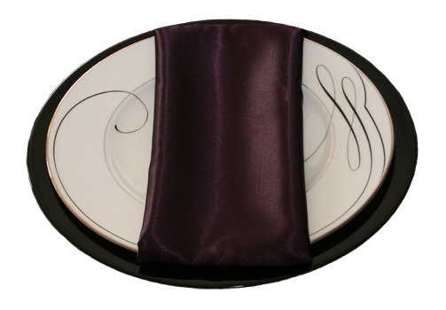 Plum Satin Napkins Plum Satin Napkins