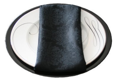 Black Damask Napkin Rental Black Damask Napkin Rental