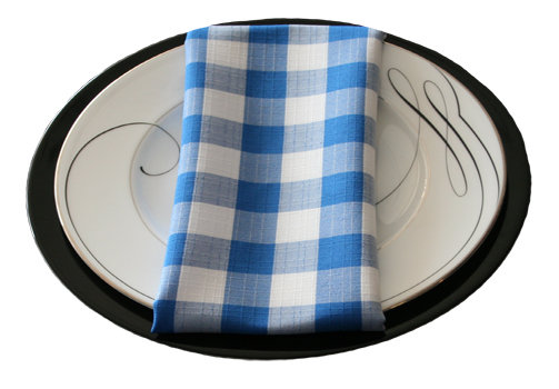 Blue Linen Check Napkin Rental