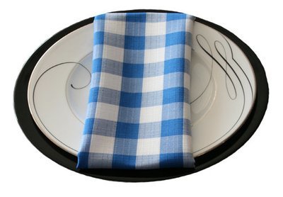 Blue Linen Check Napkin Rental