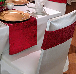 Sequin Chair Bands - Apple Red