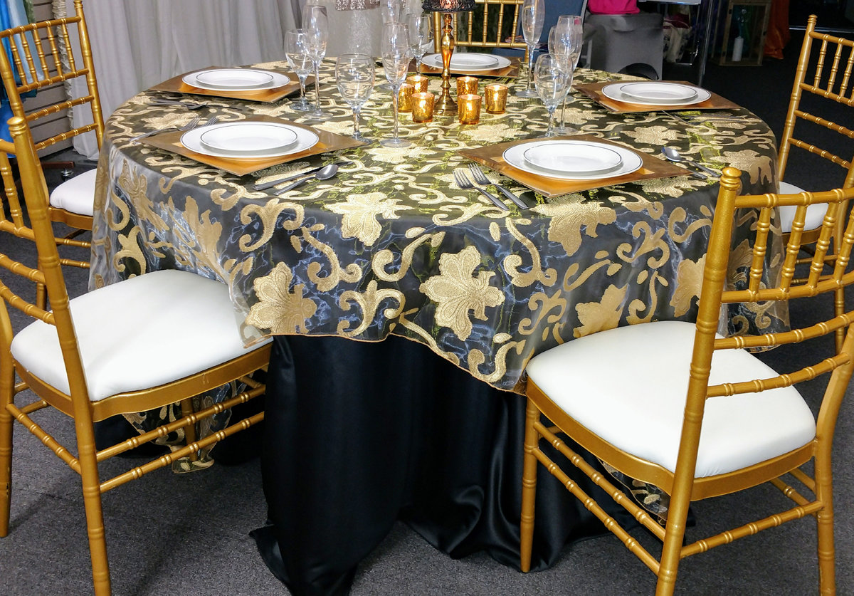 Gold Fleur De Lis Table Overlays