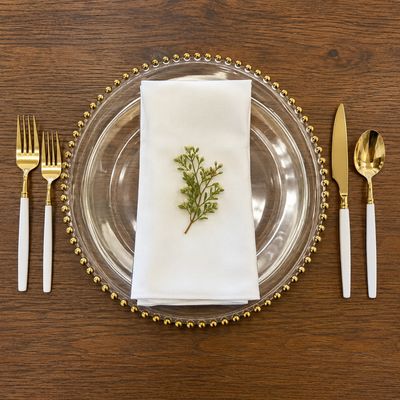 Gold and White Flatware Rental