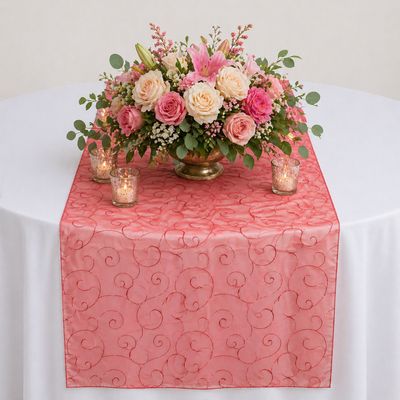 Organza Swirl Table Runner Rentals
