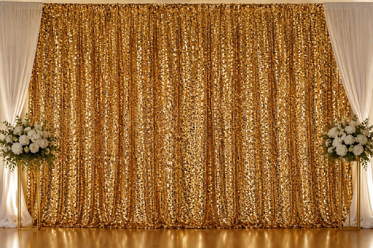 Gold Taffeta Sequin - 52" x 12'