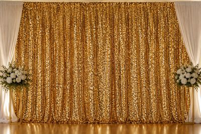 Gold Taffeta Sequin - 52" x 12'