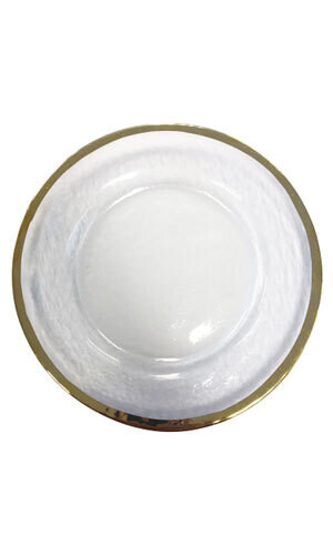 Glass Charger Plate Rentals with Gold Rim