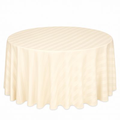 Ivory Satin Stripe Tablecloths Rentals