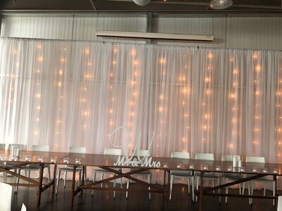Sheer Italian Lighted Wedding Backdrop - By Foot