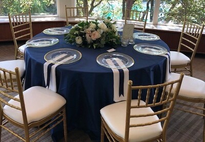 Navy Taffeta Tablecloths Rentals - New