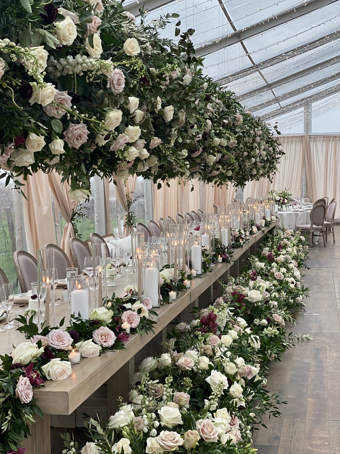 DIY Champange Sateen Wall Draping - 12' Height - Per Foot