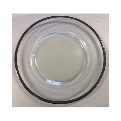 Hammered Glass Charger Plate Rentals with Black Rim Hammered Glass Charger Plate Rentals with Black Rim