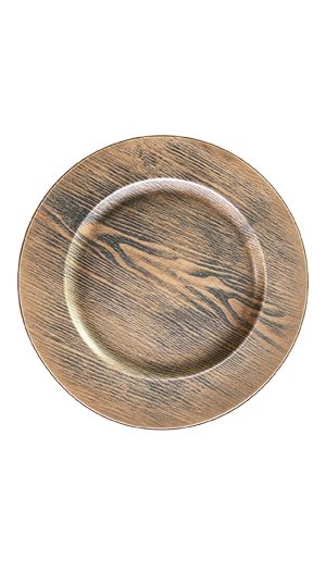 Wood Grain Charger Plates Rentals