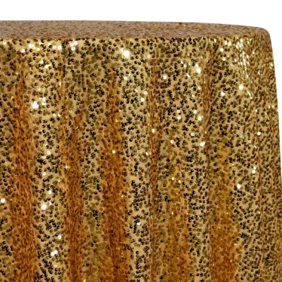 Gold Taffeta Sequin Tablecloth Rentals