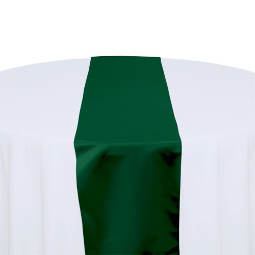 Hunter Green Satin Table Runner Rental