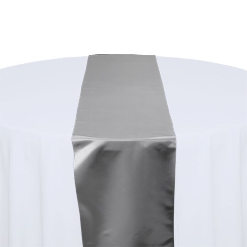 Silver  Satin Table Runner Rental