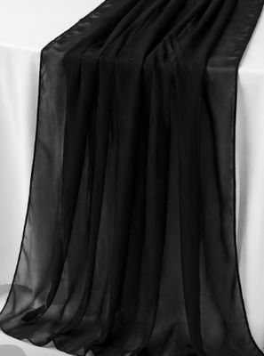 Black Chiffon Table Runner Rental
