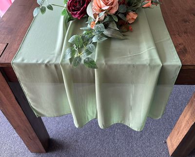 Sage Green Chiffon Table Runner Rentals