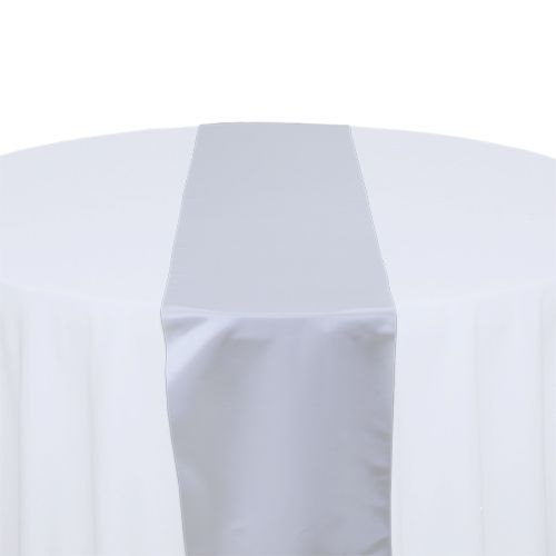 White  Satin Table Runner Rental