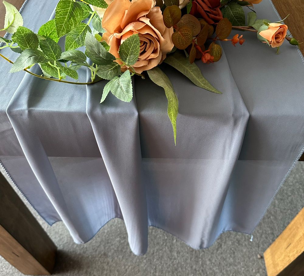 Dusty Blue Chiffon Table Runner Rental