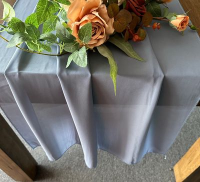 Dusty Blue Chiffon Table Runner Rental