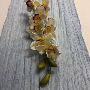 Dusty Blue Cheesecloth Gauze Table Runner Rental