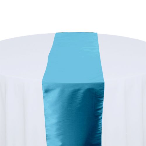 Sky Blue Taffeta Table Runner Rental
