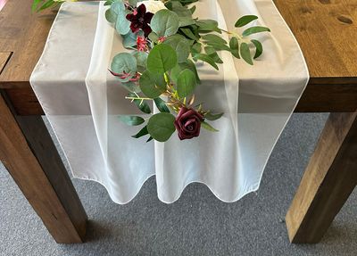 White Chiffon Table Runner Rental