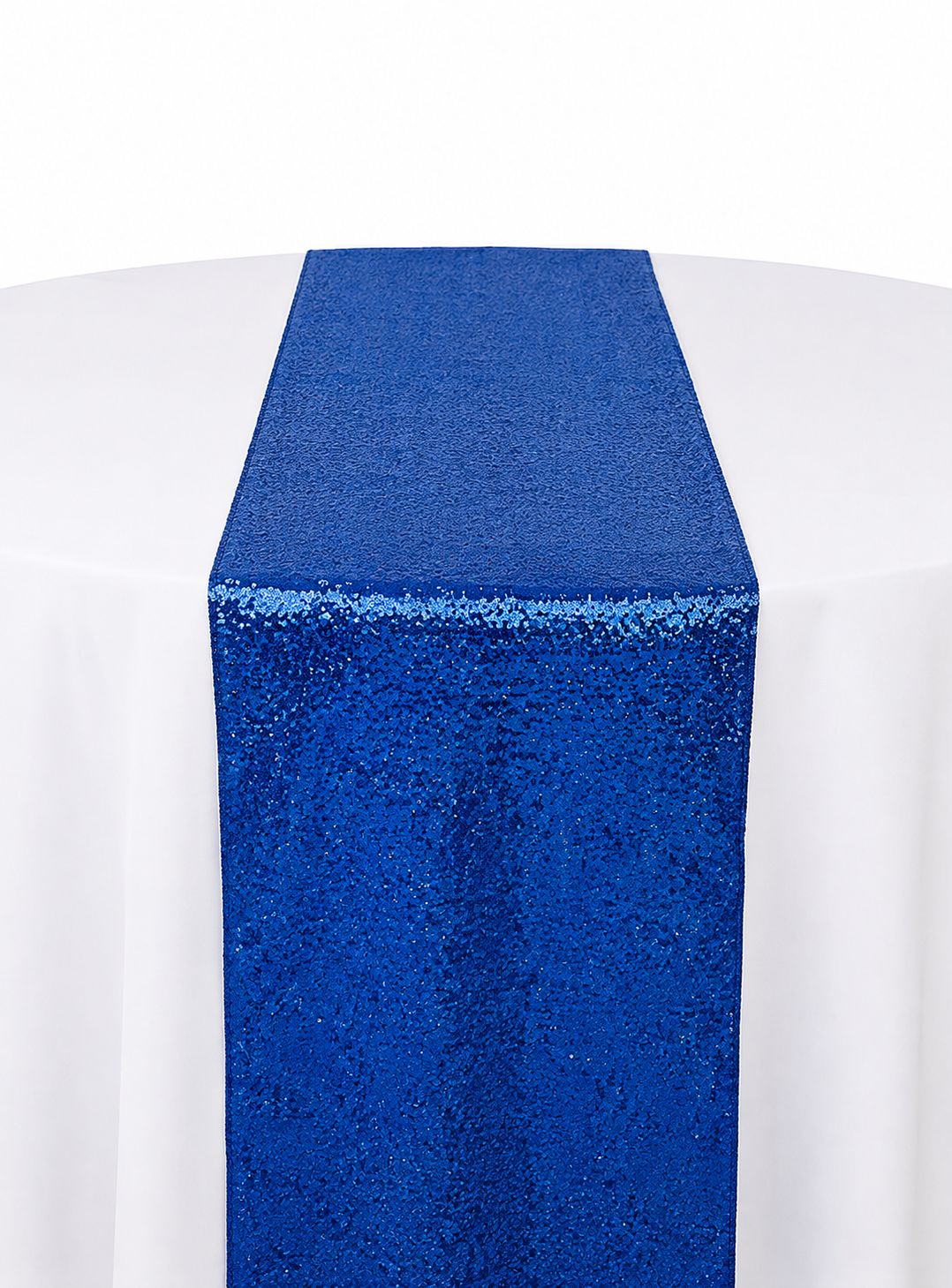 Royal Blue Taffeta Glitz Sequin Table Runner Rental
