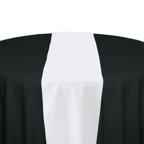 White Polyester Table Runner Rental