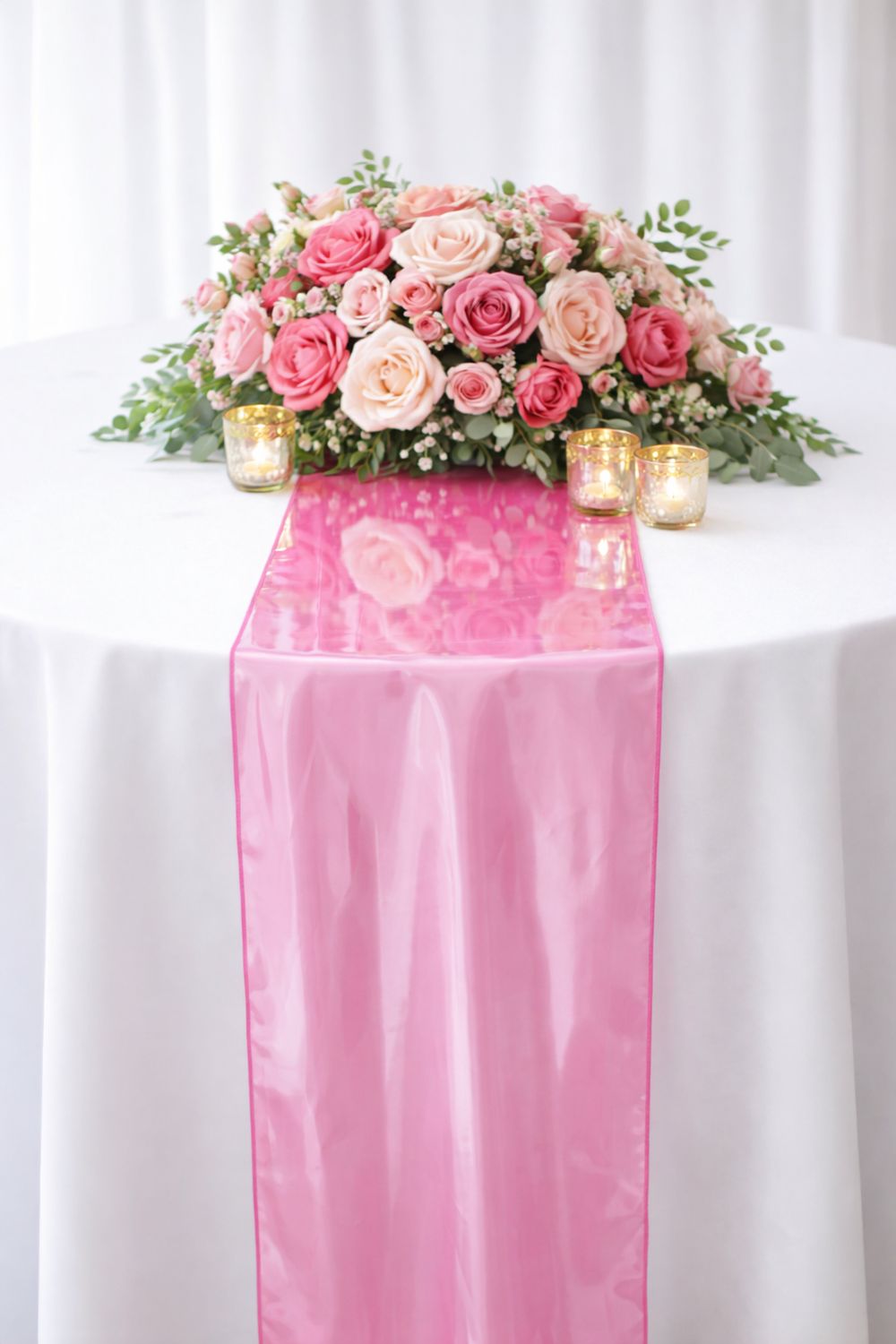 Hot Pink Mirror Table Runner Rental