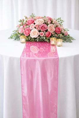 Hot Pink Mirror Table Runner Rental