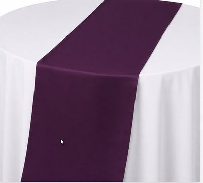 Aubergine  Satin Table Runner Rental